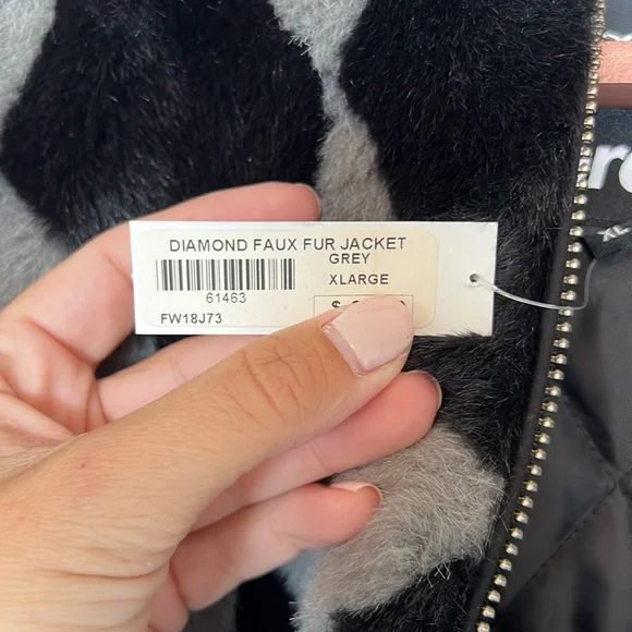 SUPREME DIAMOND FAUX FUR JACKET